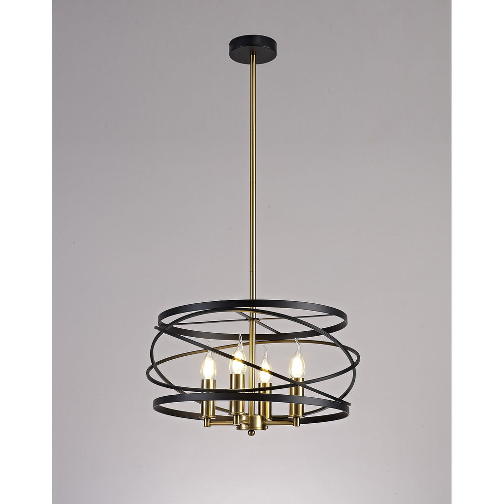NL71019 Liza Pendant 4 Light Black/Satin Gold