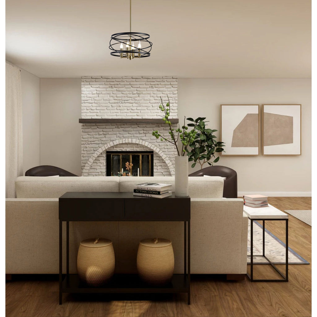 NL71019 Liza Pendant 4 Light Black/Satin Gold
