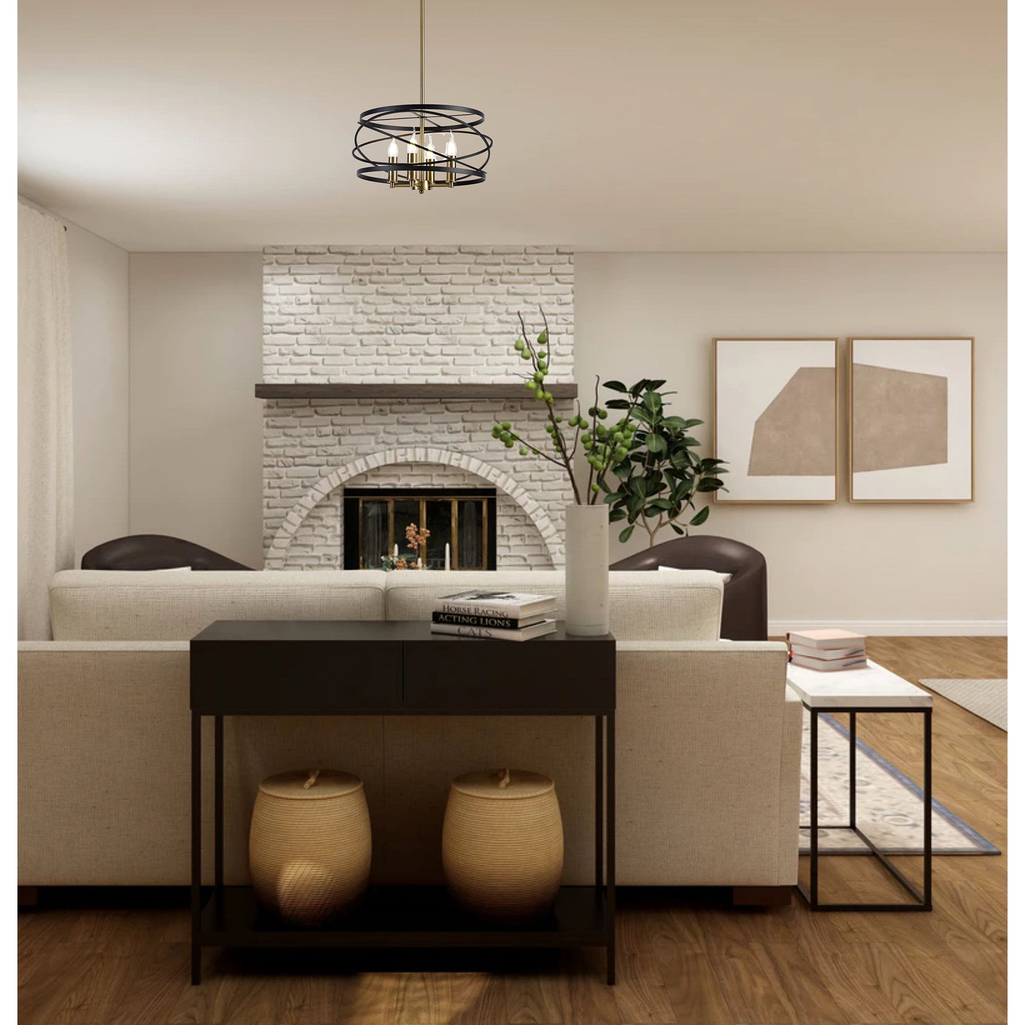 NL71019 Liza Pendant 4 Light Black/Satin Gold
