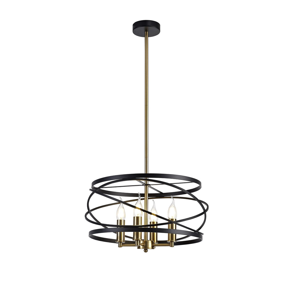 NL71019 Liza Pendant 4 Light Black/Satin Gold
