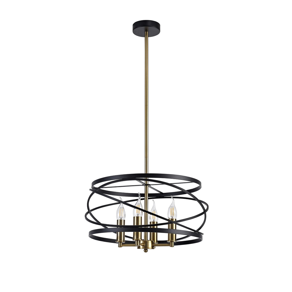 NL71019 Liza Pendant 4 Light Black/Satin Gold