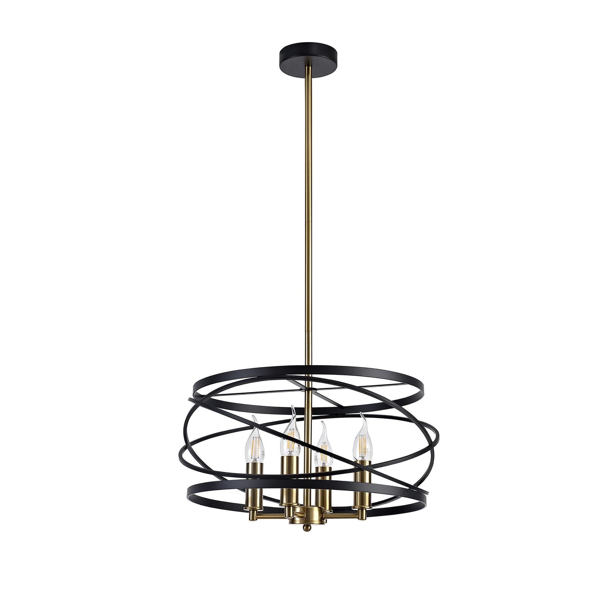 NL71019 Liza Pendant 4 Light Black/Satin Gold