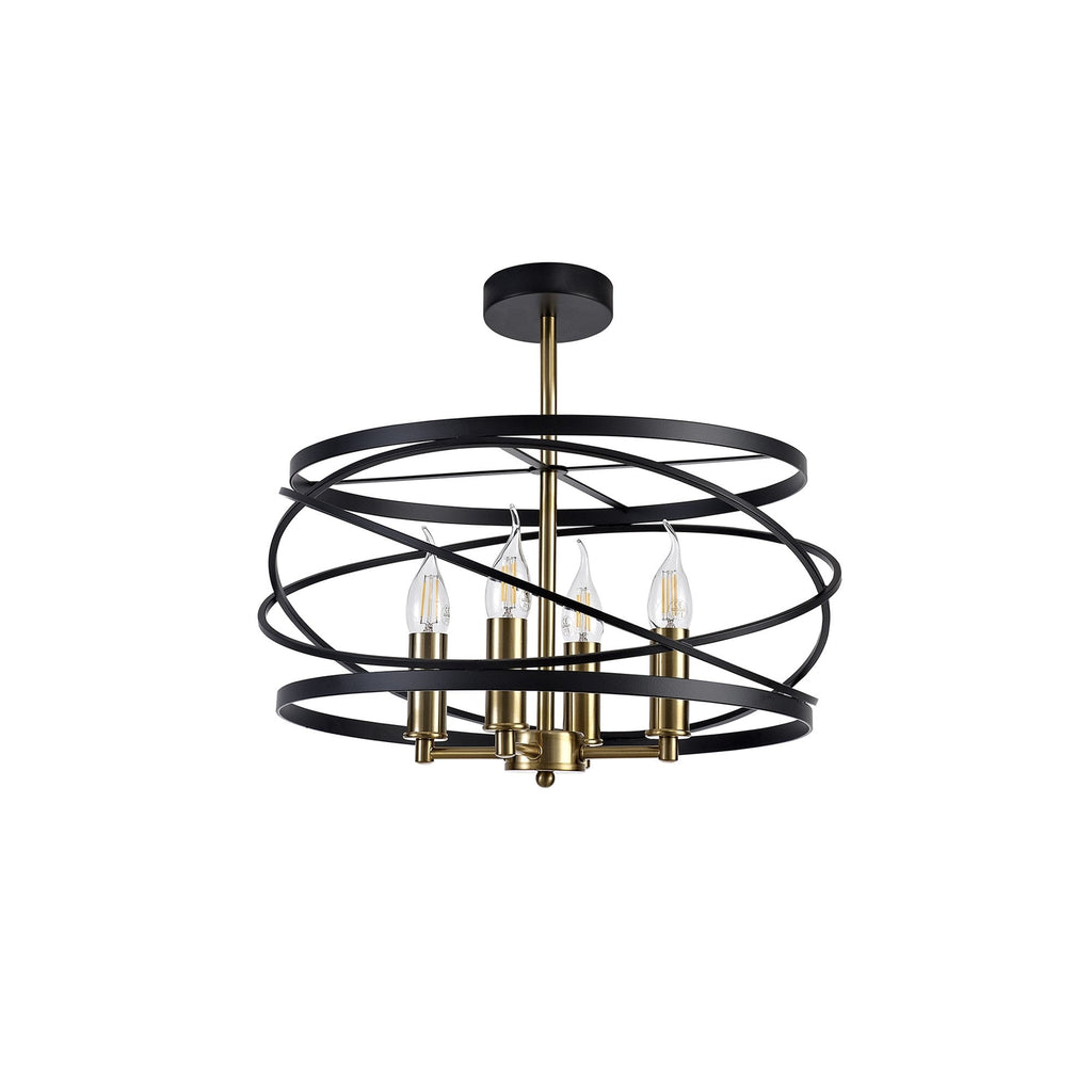 NL71019 Liza Pendant 4 Light Black/Satin Gold