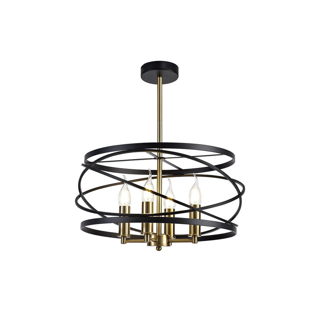 NL71019 Liza Pendant 4 Light Black/Satin Gold