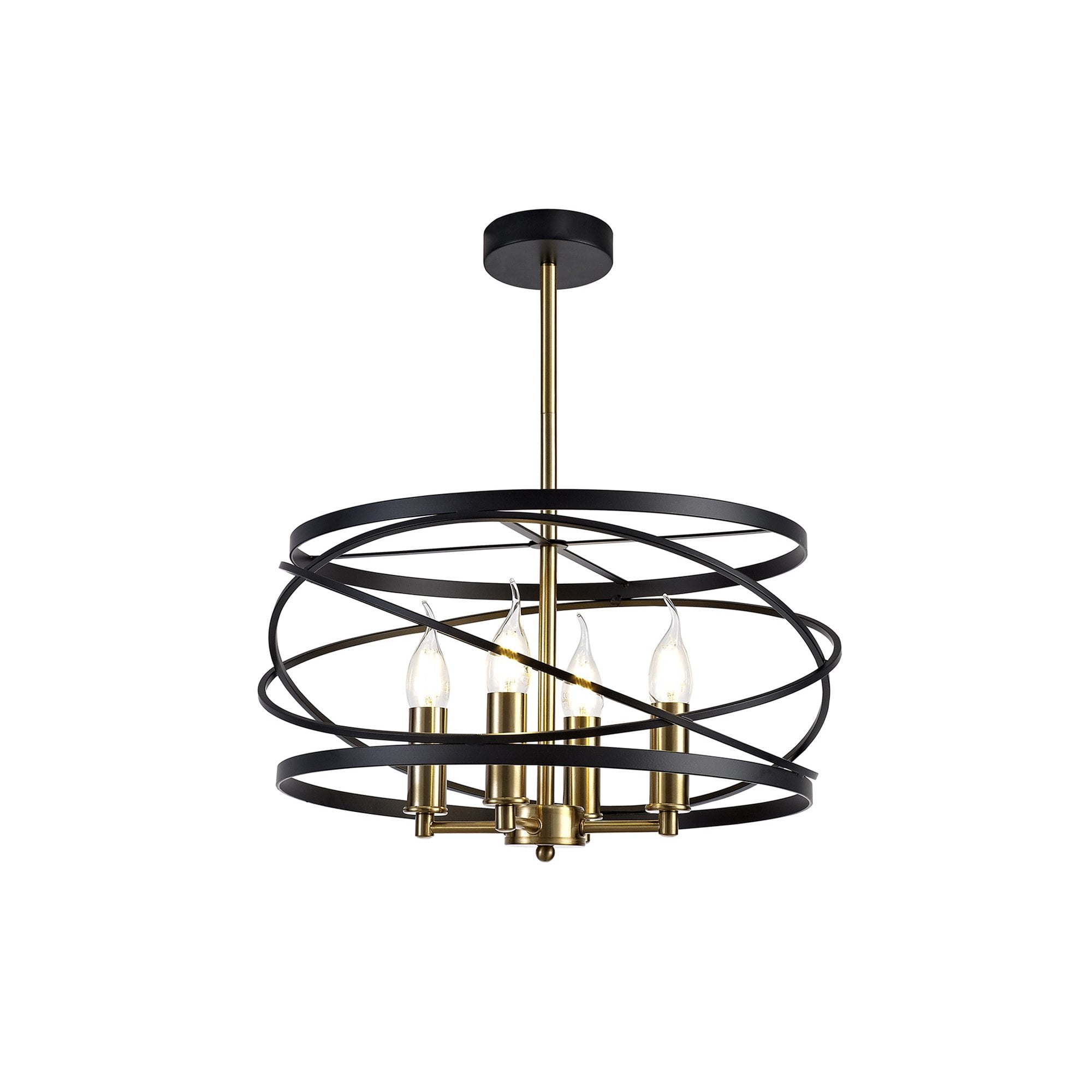 NL71019 Liza Pendant 4 Light Black/Satin Gold