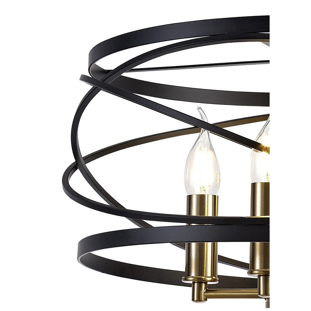 NL71019 Liza Pendant 4 Light Black/Satin Gold