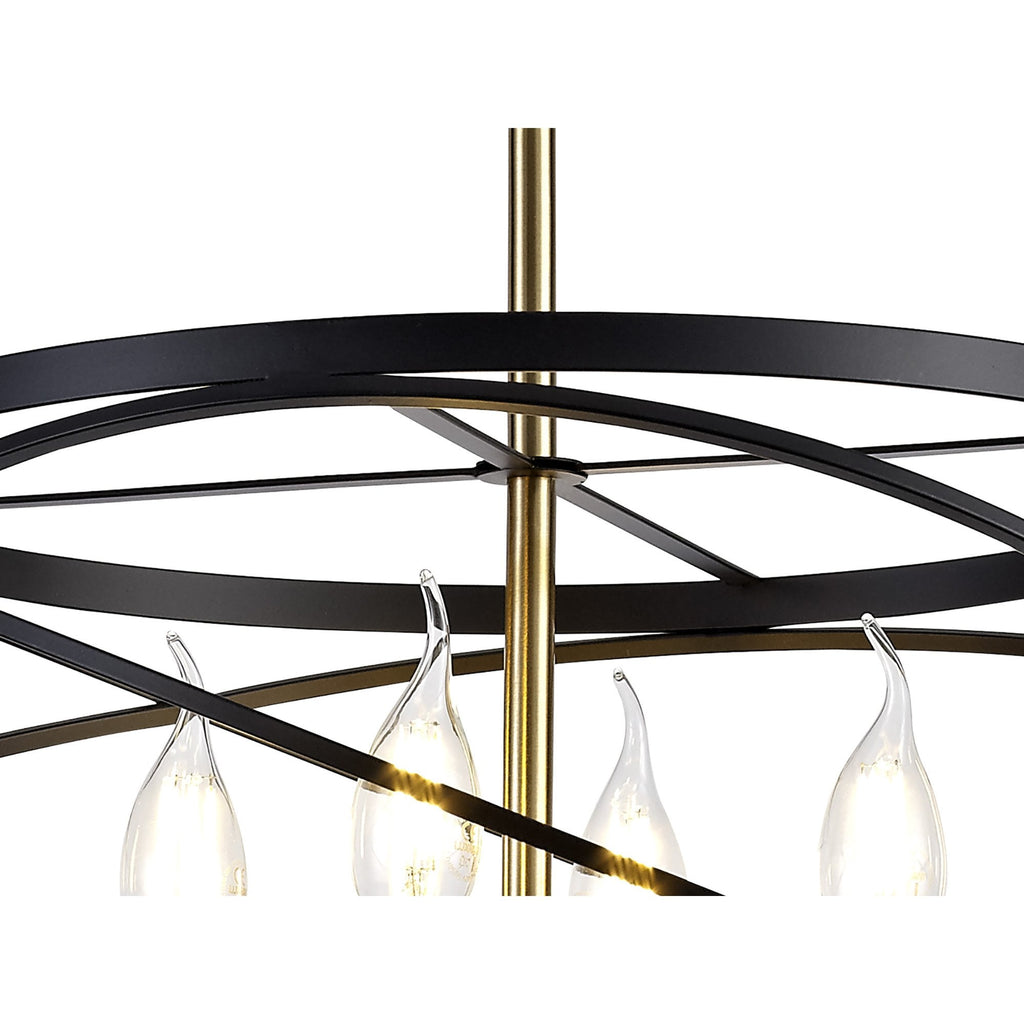 NL71019 Liza Pendant 4 Light Black/Satin Gold