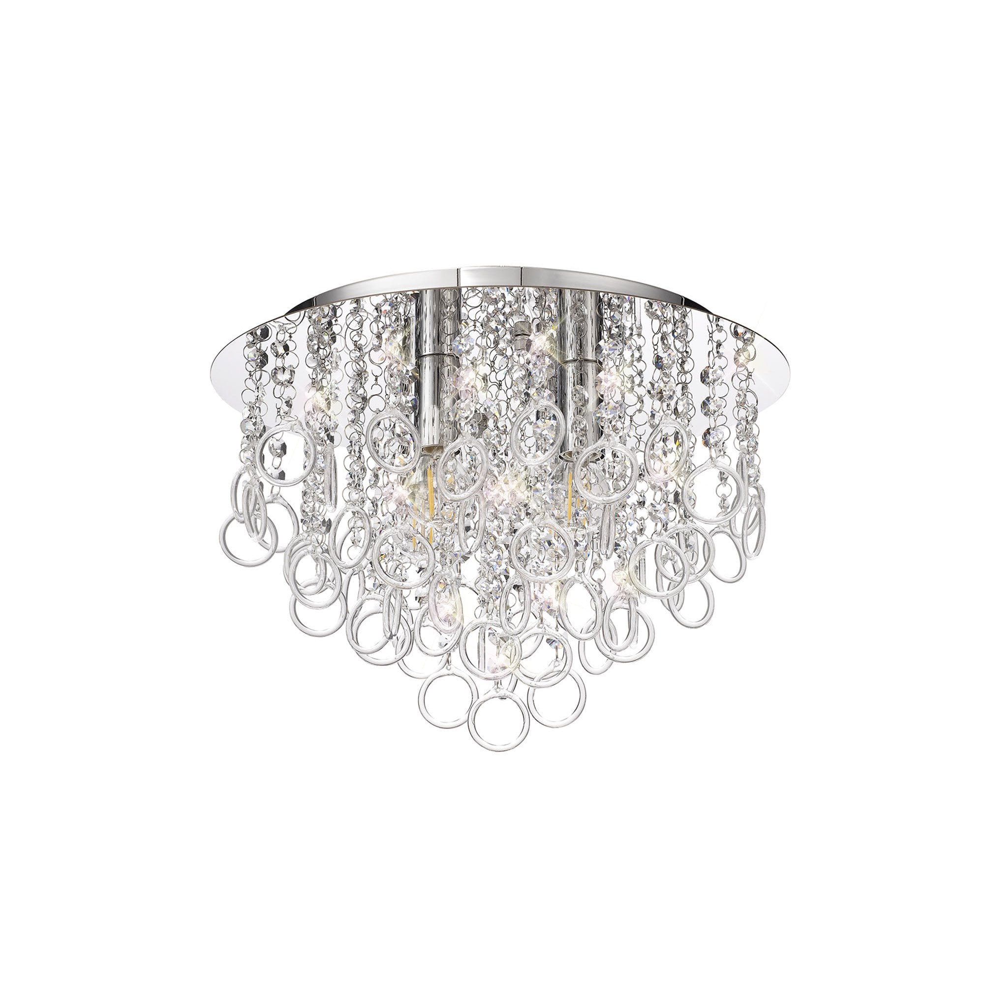 NL81319 Loopy Ceiling 4 Light Polished Chrome/Crystal