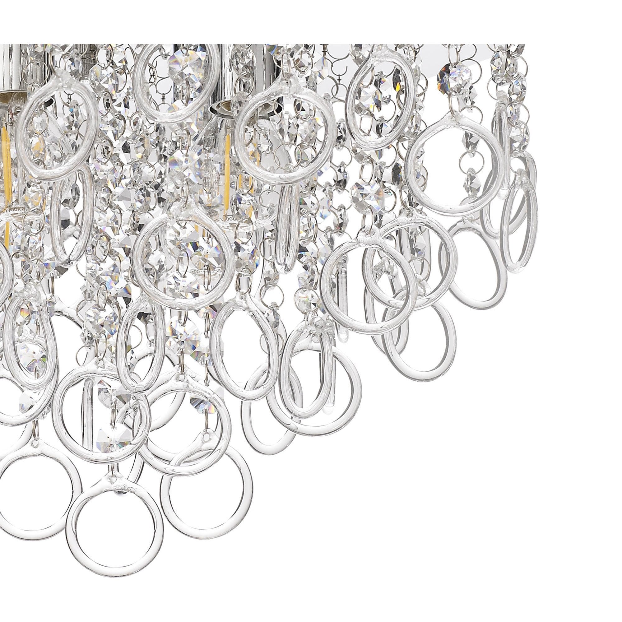 NL81319 Loopy Ceiling 4 Light Polished Chrome/Crystal