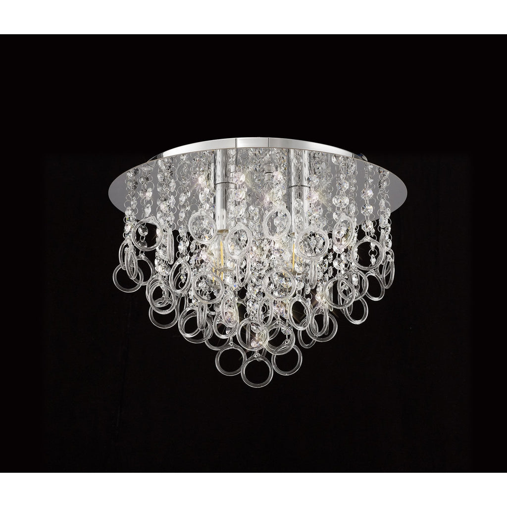 NL81319 Loopy Ceiling 4 Light Polished Chrome/Crystal