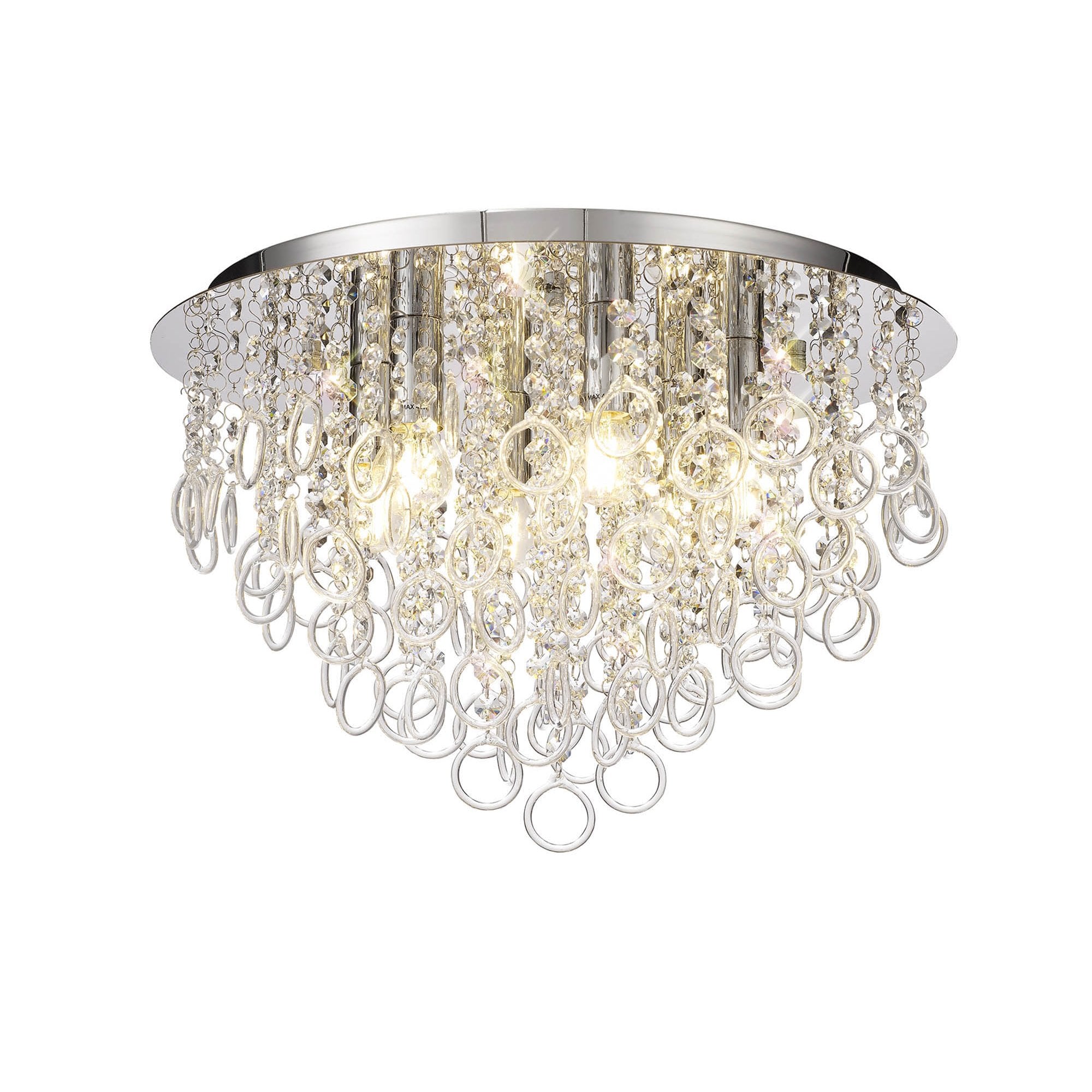 NL81329 Loopy Ceiling 6 Light Polished Chrome/Crystal