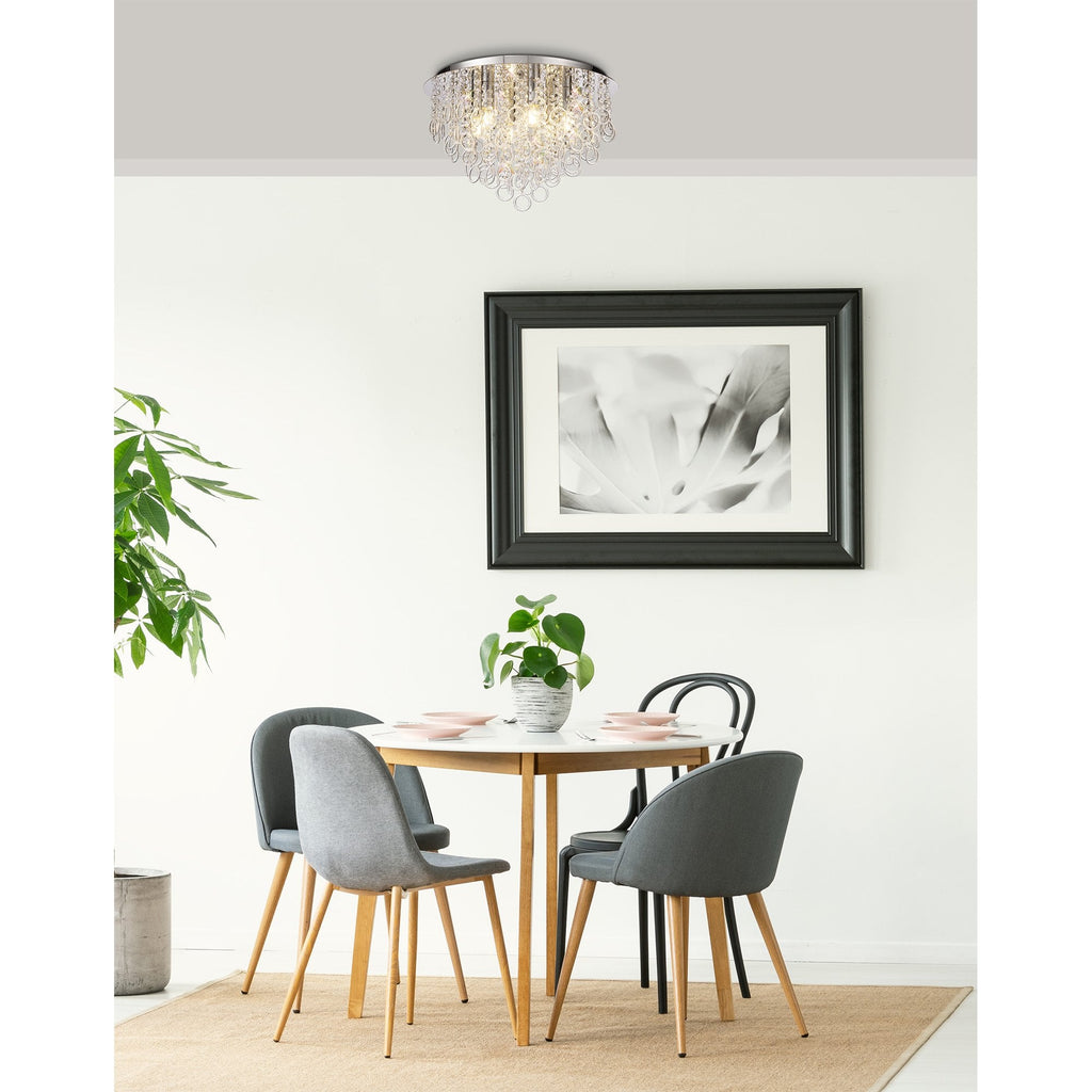 NL81329 Loopy Ceiling 6 Light Polished Chrome/Crystal