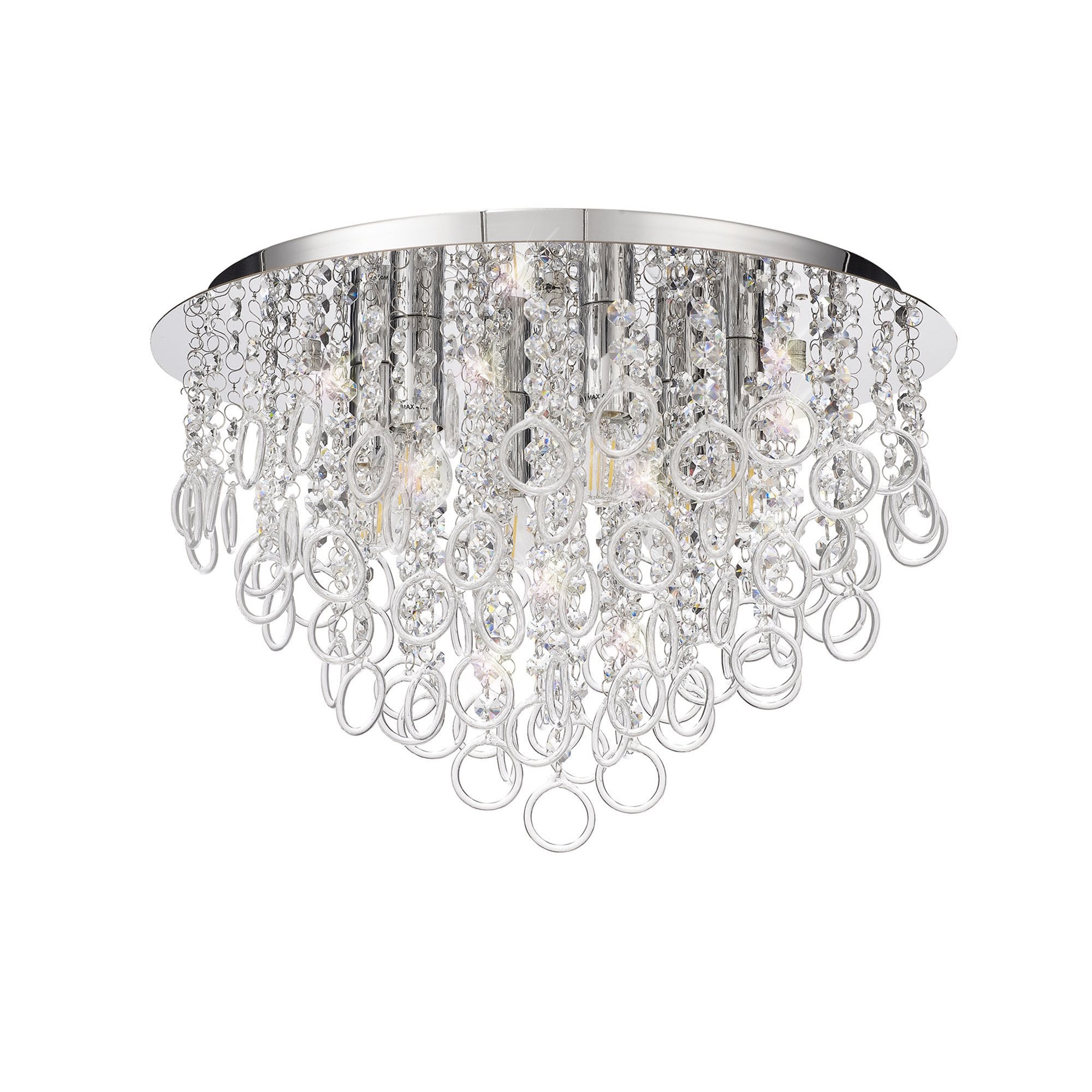 NL81329 Loopy Ceiling 6 Light Polished Chrome/Crystal
