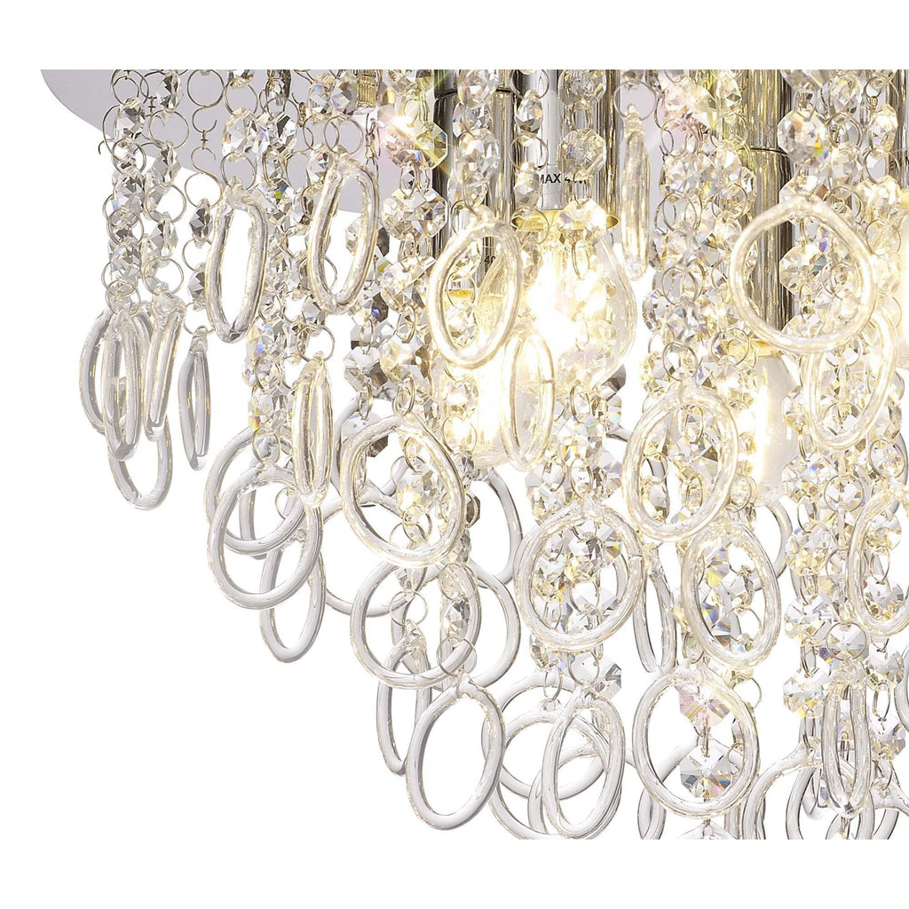 NL81329 Loopy Ceiling 6 Light Polished Chrome/Crystal