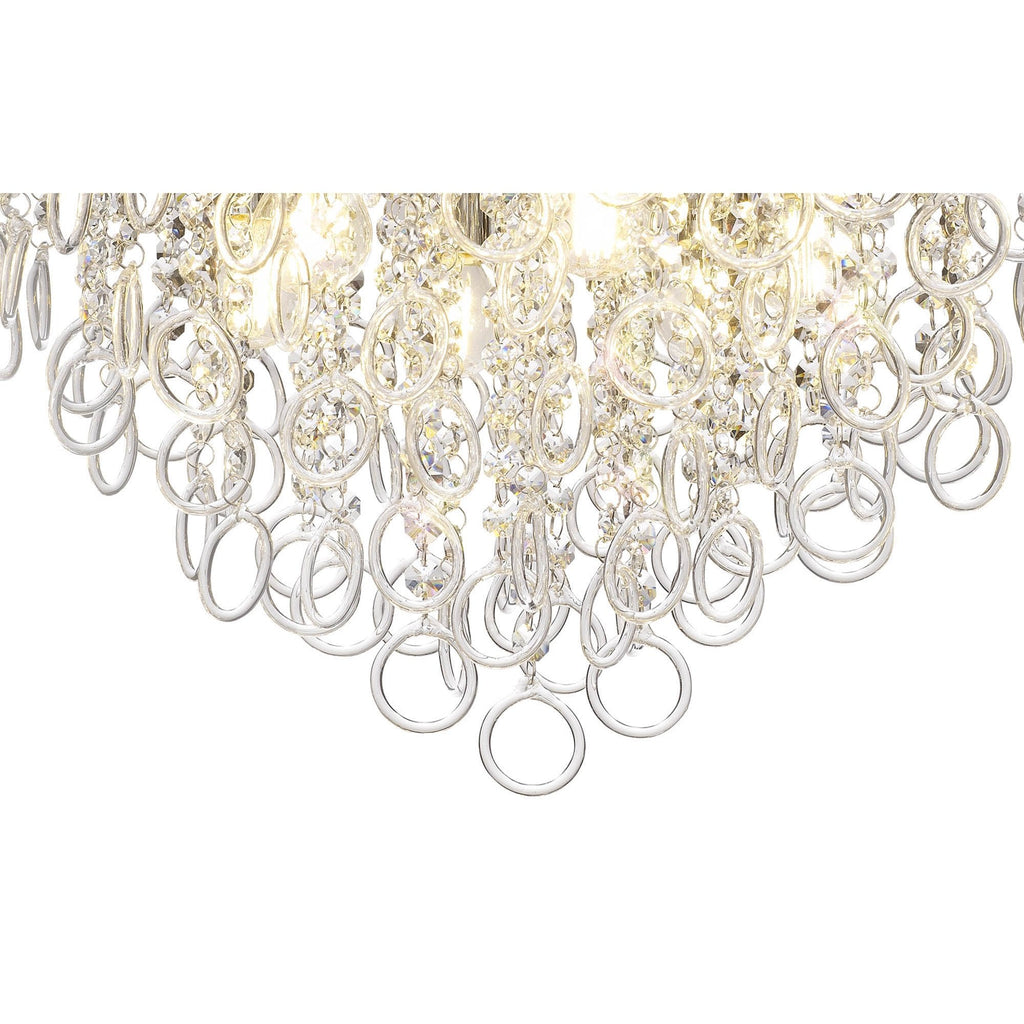 NL81329 Loopy Ceiling 6 Light Polished Chrome/Crystal