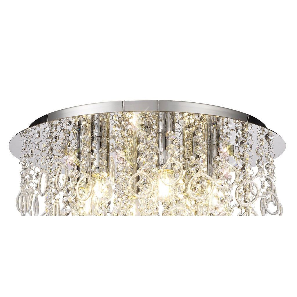 NL81329 Loopy Ceiling 6 Light Polished Chrome/Crystal