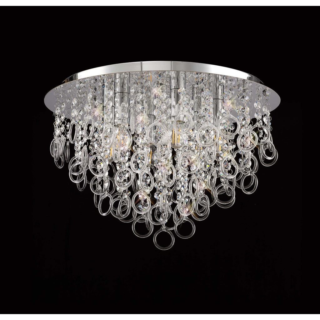 NL81329 Loopy Ceiling 6 Light Polished Chrome/Crystal
