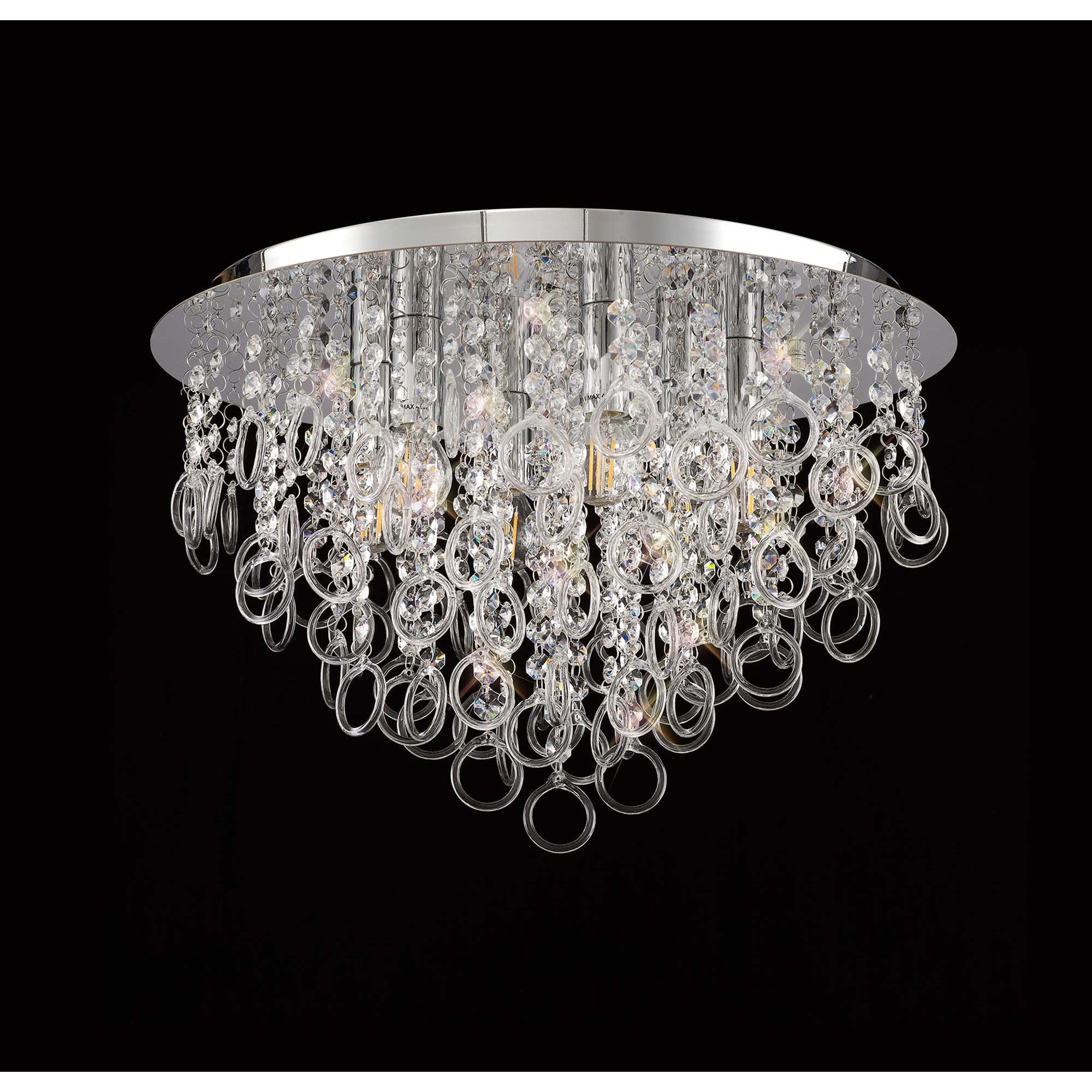 NL81329 Loopy Ceiling 6 Light Polished Chrome/Crystal