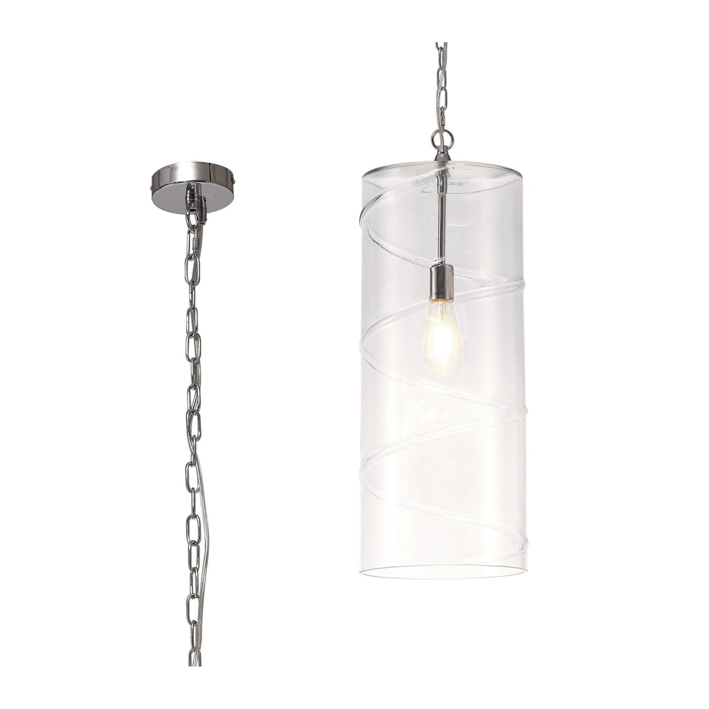 NL75689 Lucy Pendant 1 Light Polished Chrome/Clear