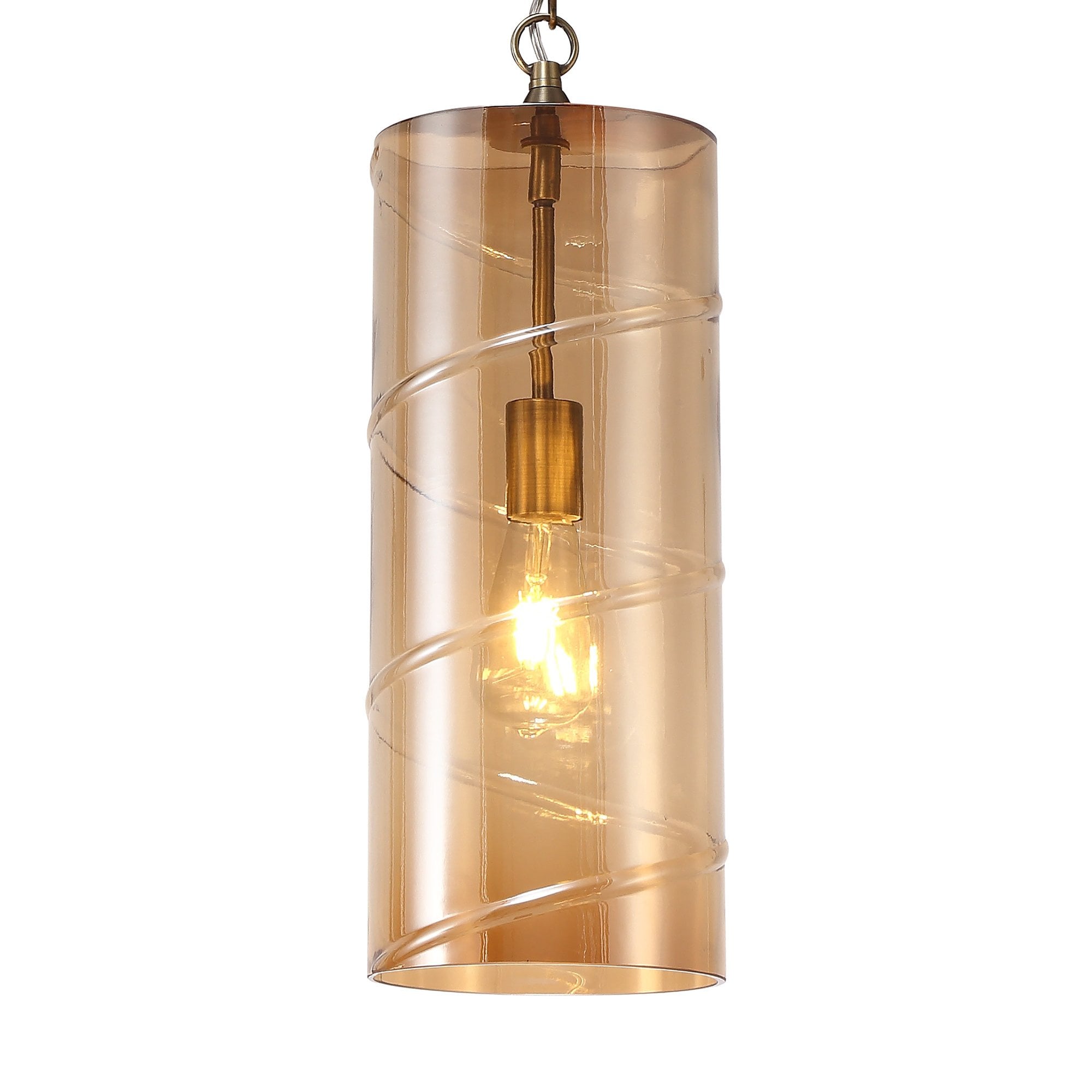 NL75699 Lucy Pendant 1 Light Antique Brass/Amber