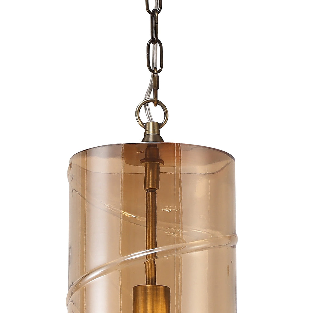 NL75699 Lucy Pendant 1 Light Antique Brass/Amber