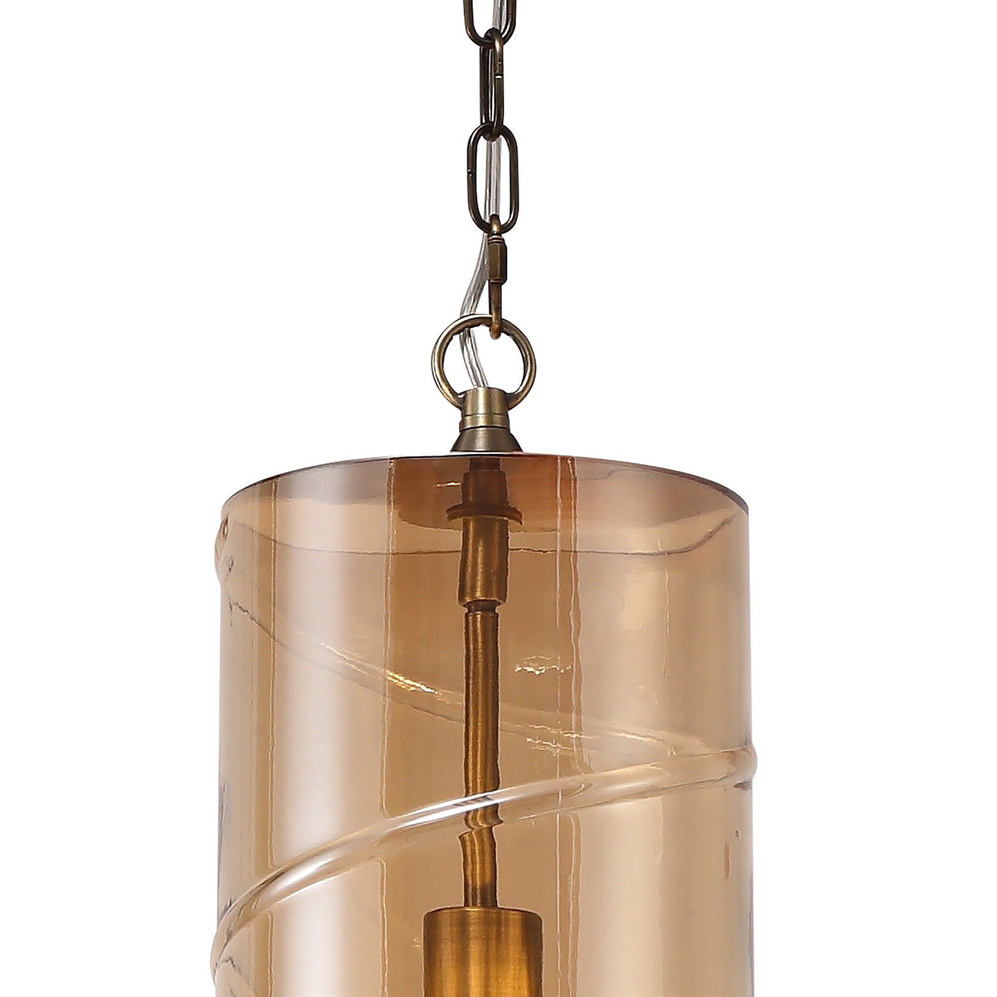 NL75699 Lucy Pendant 1 Light Antique Brass/Amber