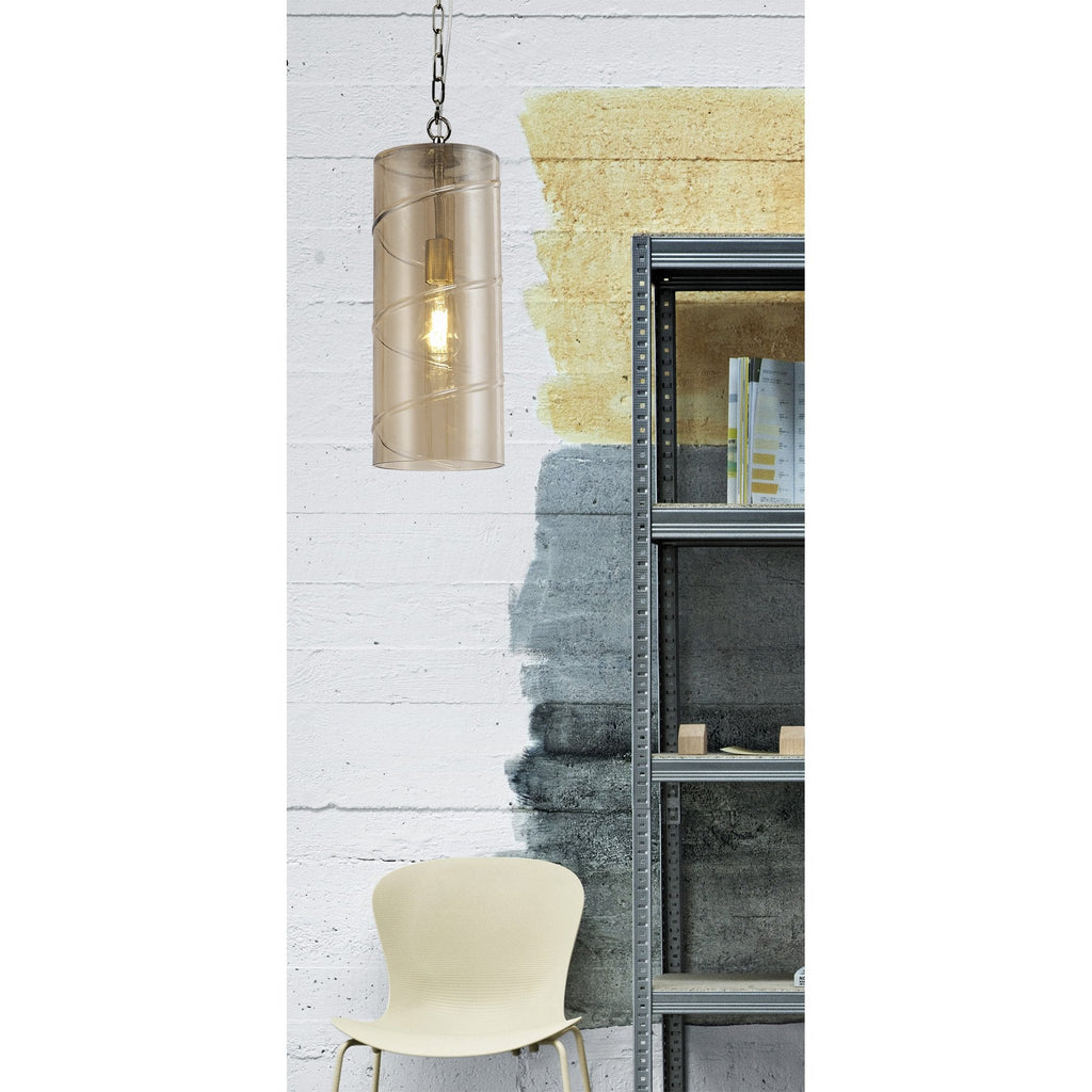 NL75709 Lucy Pendant 1 Light Matt Black/Smoked