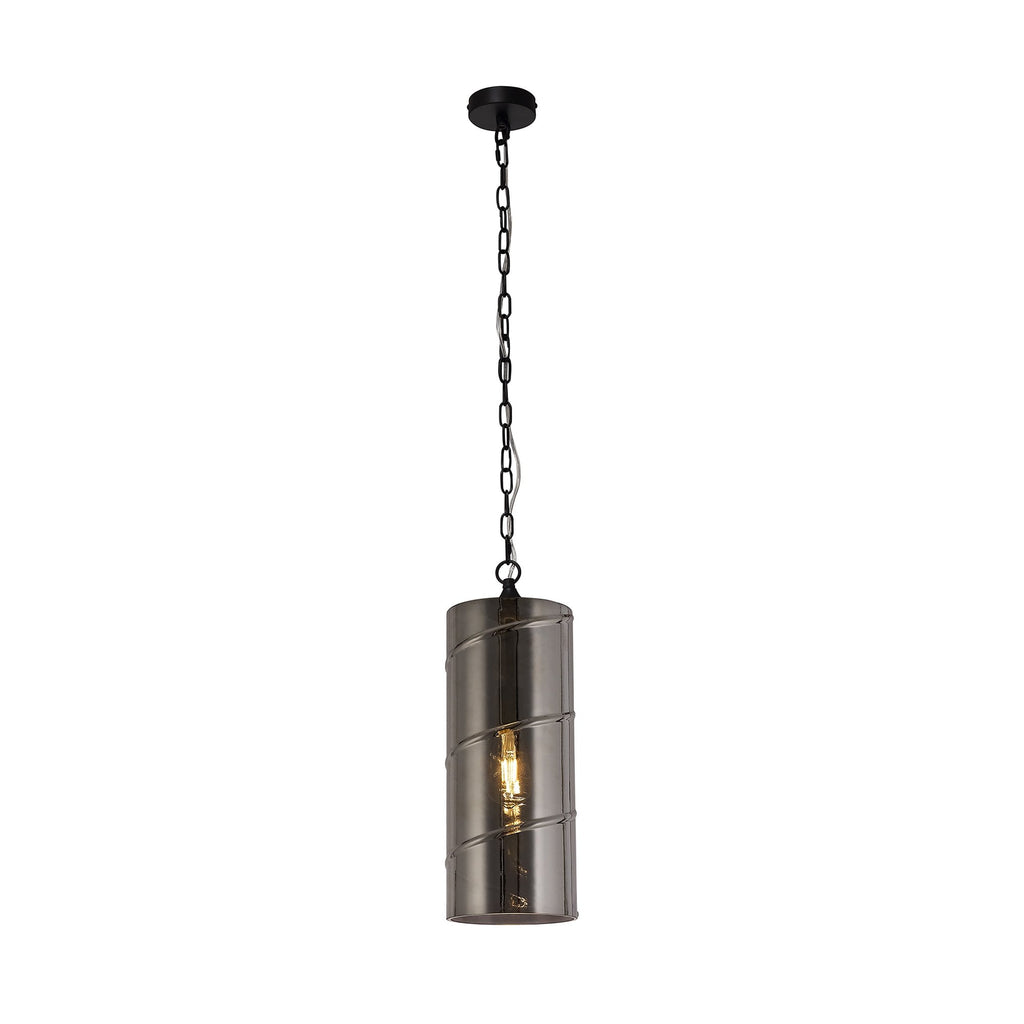 NL75709 Lucy Pendant 1 Light Matt Black/Smoked