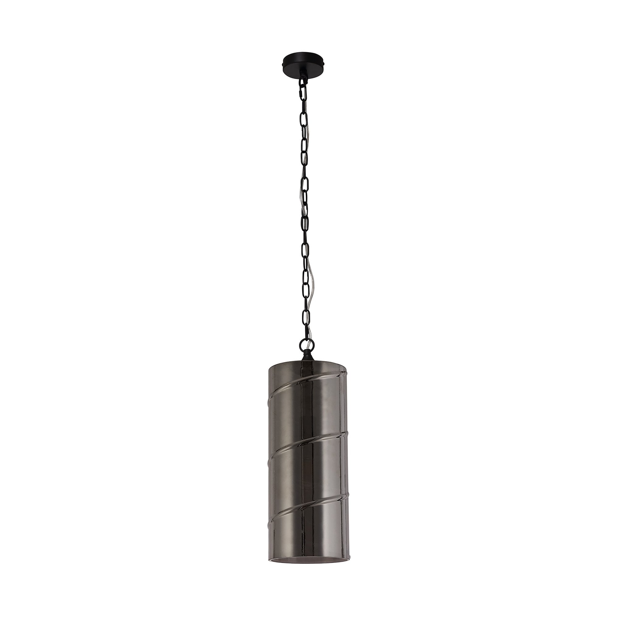 NL75709 Lucy Pendant 1 Light Matt Black/Smoked