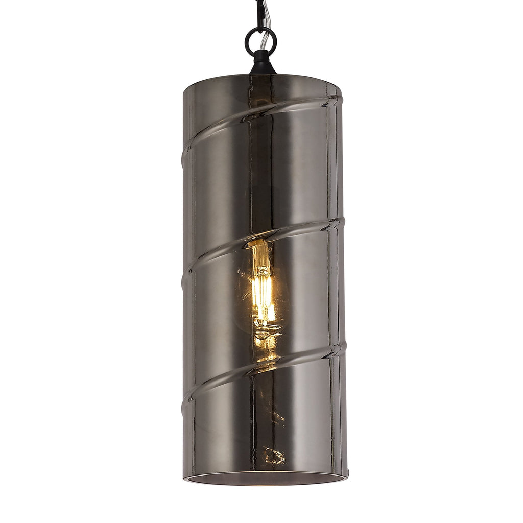 NL75709 Lucy Pendant 1 Light Matt Black/Smoked
