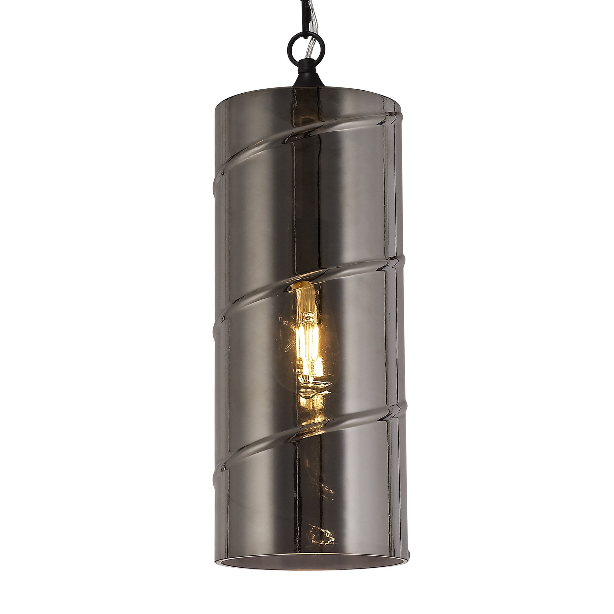 NL75709 Lucy Pendant 1 Light Matt Black/Smoked