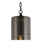 NL75709 Lucy Pendant 1 Light Matt Black/Smoked