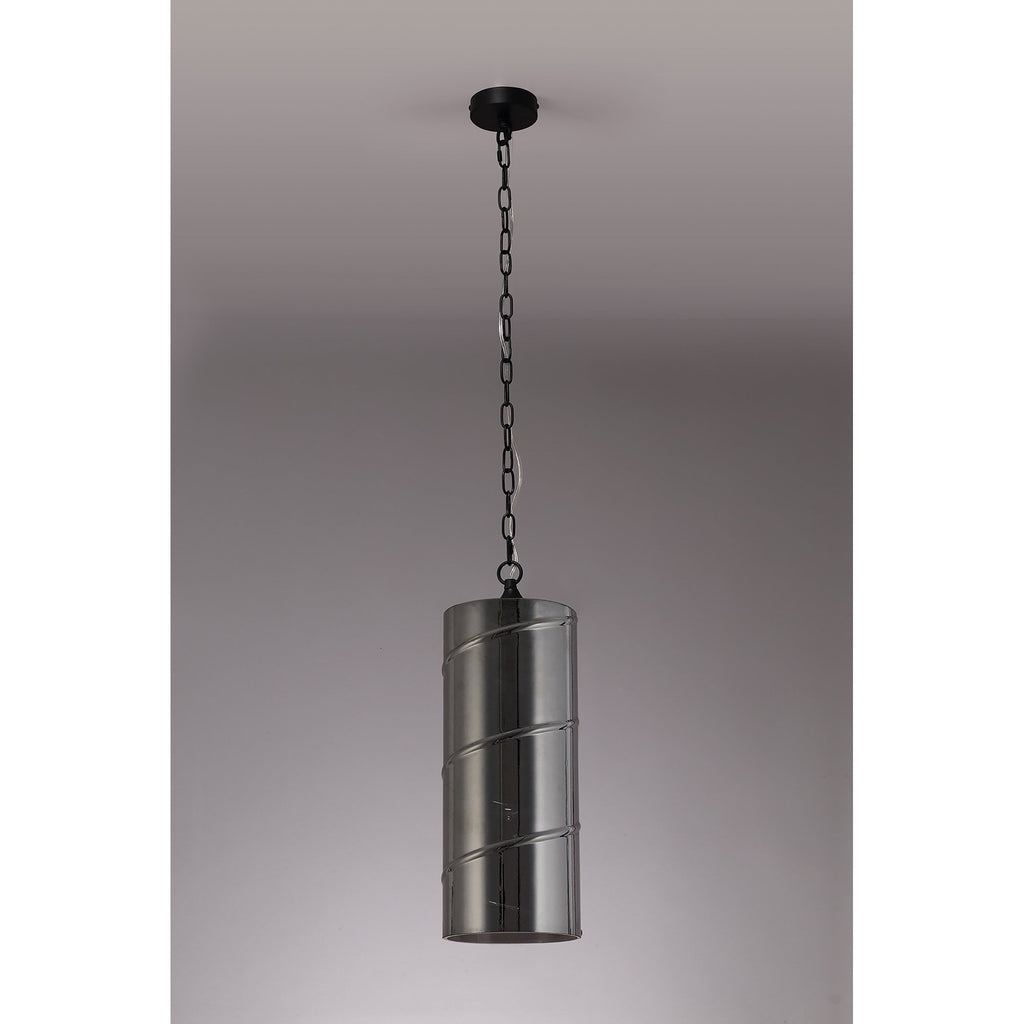 NL75709 Lucy Pendant 1 Light Matt Black/Smoked