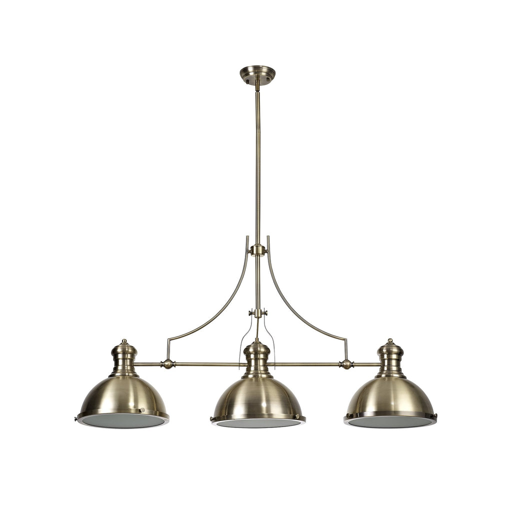 NL71049 Louis Pendant 3 Light Antique Brass