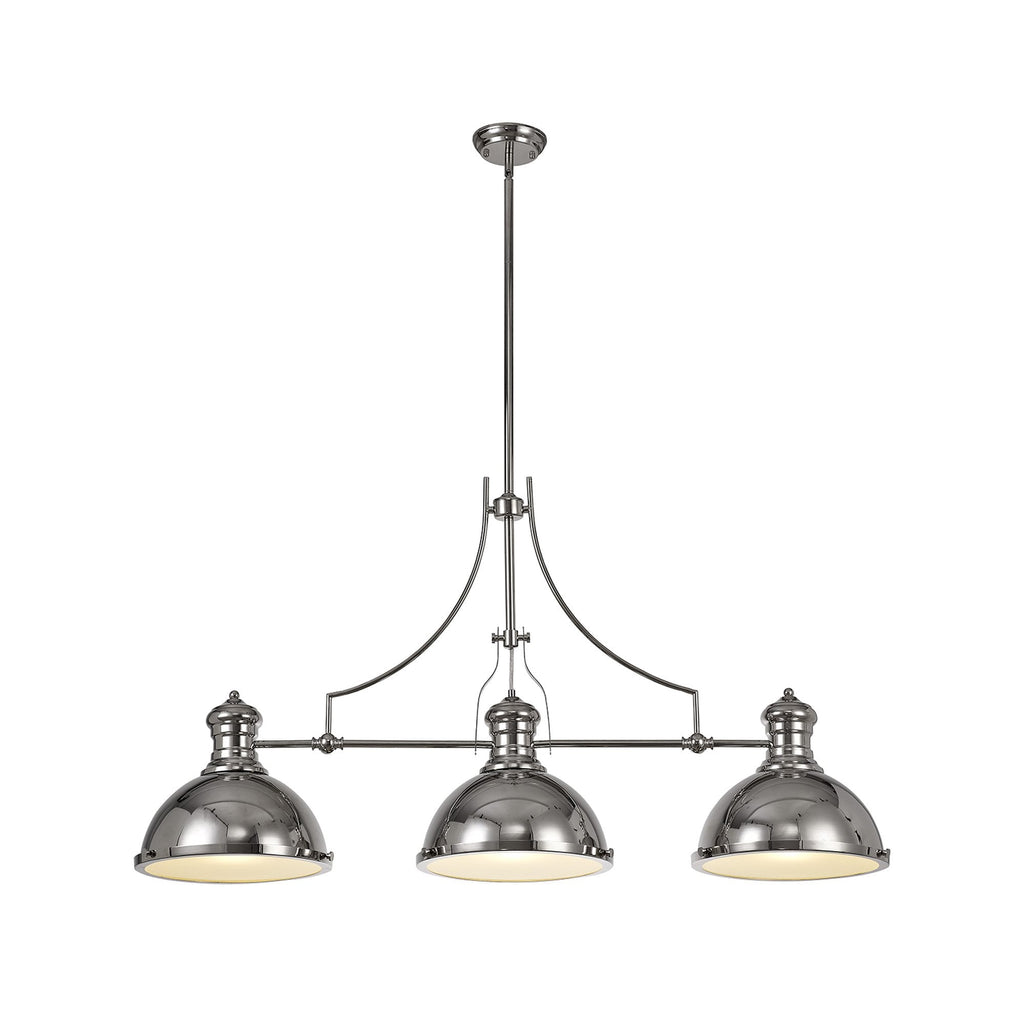 NL71059 Louis Pendant 3 Light Polished Nickel