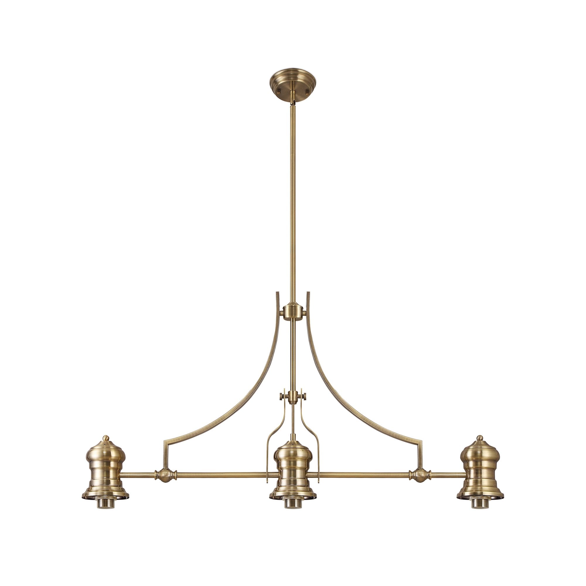 NL81239 Louis Frame Only Linear Pendant 3 Light Antique Brass