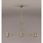 NL81239 Louis Frame Only Linear Pendant 3 Light Antique Brass