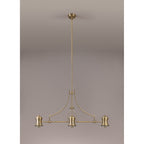 NL81239 Louis Frame Only Linear Pendant 3 Light Antique Brass