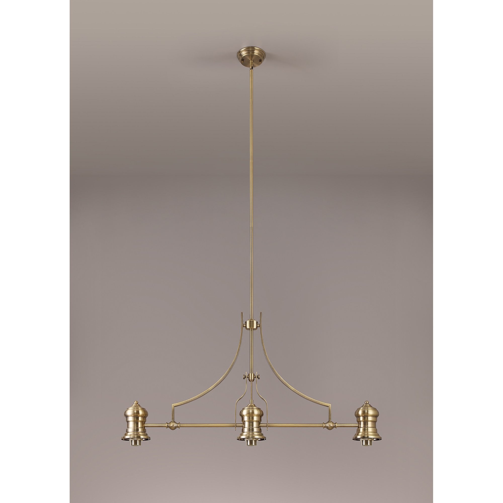 NL81239 Louis Frame Only Linear Pendant 3 Light Antique Brass