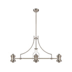 NL81249 Louis Frame Only Linear Pendant 3 Light Polished Nickel