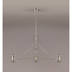 NL81249 Louis Frame Only Linear Pendant 3 Light Polished Nickel