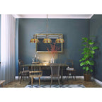 NL81249 Louis Frame Only Linear Pendant 3 Light Polished Nickel
