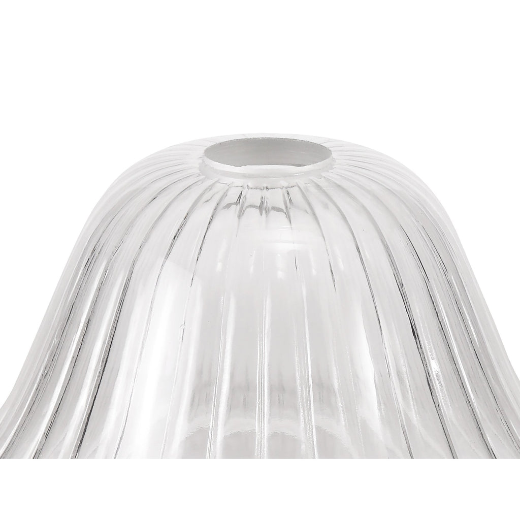 NLK01179 Louis 1 Light Telescopic Pendant With 30cm Bell Glass Shade Antique Brass/Clear