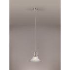 NLK01299 Louis 1 Light Telescopic Pendant With 30cm Bell Glass Shade Polished Nickel/Clear