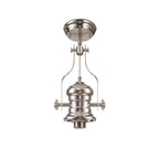 NLK01309 Louis 1 Light Telescopic Pendant With 30cm Cone Glass Shade Polished Nickel/Clear