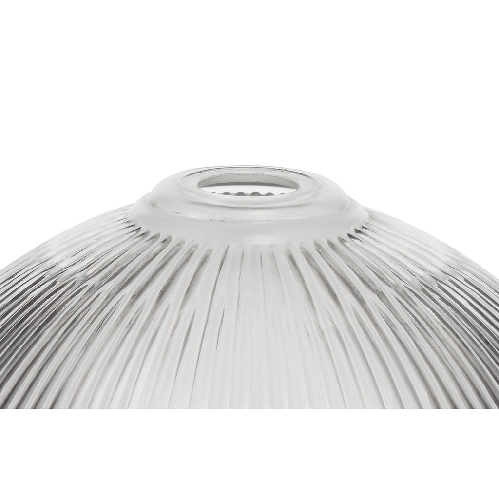 NLK01329 Louis 1 Light Telescopic Pendant With 38cm Dome Glass Shade Polished Nickel/Clear