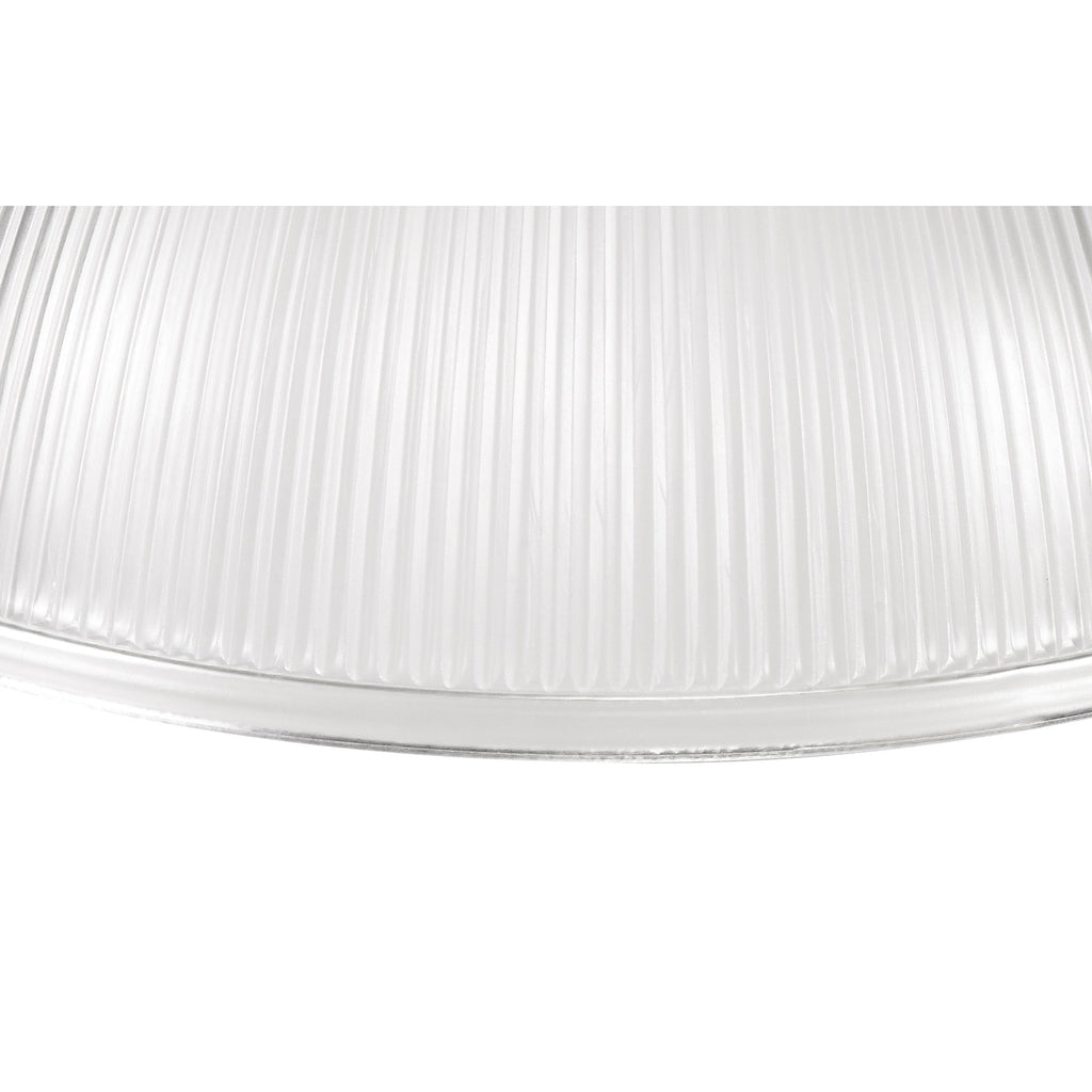 NLK01329 Louis 1 Light Telescopic Pendant With 38cm Dome Glass Shade Polished Nickel/Clear