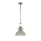 NLK01379 Louis 1 Light Telescopic Pendant With 30cm Prismatic Glass Shade Polished Nickel/Clear