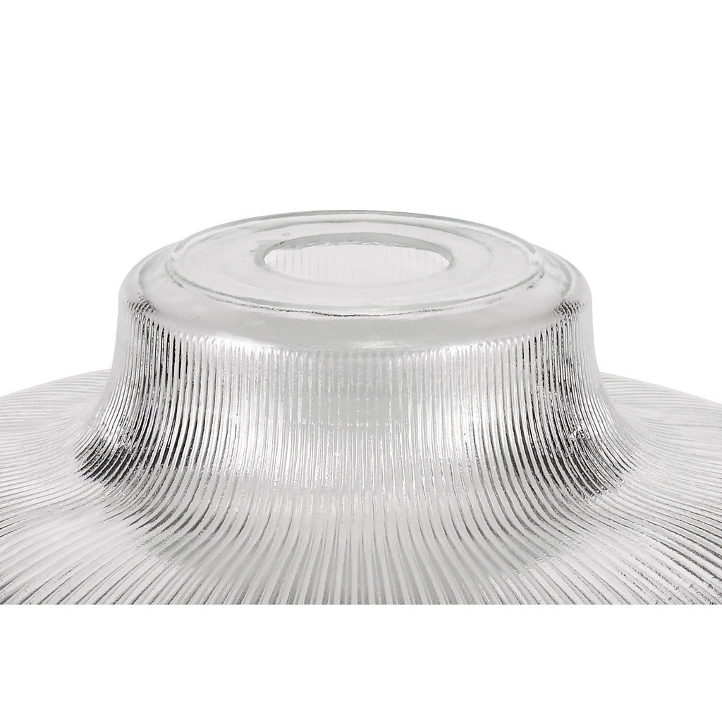 NLK03669 Louis 3 Light Telescopic Pendant With 30cm Round Glass Shade Polished Nickel/Clear