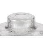 NLK03669 Louis 3 Light Telescopic Pendant With 30cm Round Glass Shade Polished Nickel/Clear